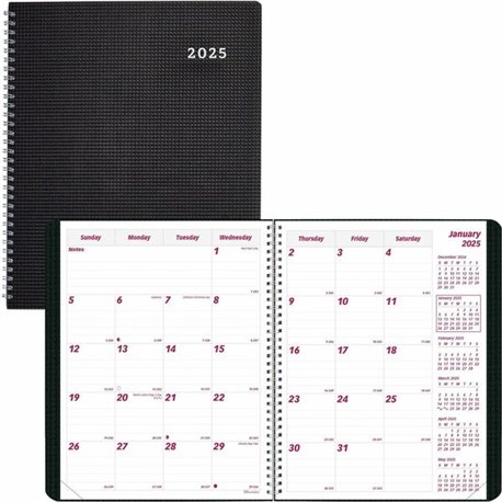 Brownline Monthly Planner - Julian Dates - Monthly - 14 Month - December 2024 - January 2026 - 1 Month Double Page Layout - 7 1/