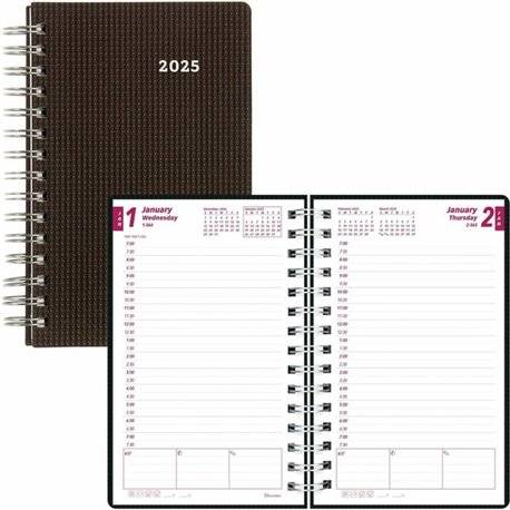 Brownline DuraFlex Daily Appointment Book / Monthly Planner - Julian Dates - Daily - 12 Month - January 2025 - December 2025 - 7