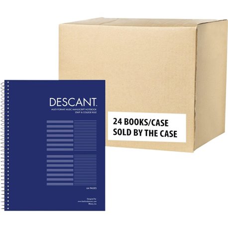 Roaring Spring Descant Music Book 11"x8.5" - 32 Sheets - 64 Pages - Spiral Bound - Stave, College Ruled - 60 lb Basis Weight - L