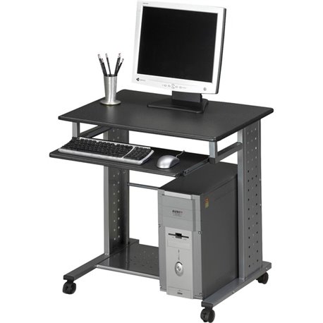 Mayline Mobile Workstation - Rectangle Top - 29.75" Height x 29.75" Width x 23.50" Depth - Assembly Required - Charcoal Black - 
