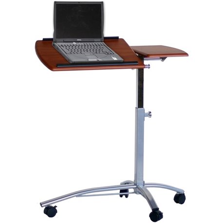 Mayline Laptop Table - Rectangle Top - Adjustable Height - 27" to 38" Adjustment - Assembly Required - Medium Cherry - Steel - 1