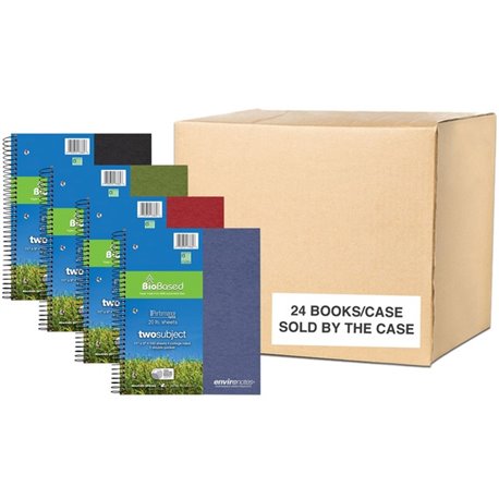 Roaring Spring EnviroNotes Earthtone 2-Subject Notebook - 100 Sheets - 200 Pages - Printed - Spiral Bound - Both Side Ruling Sur