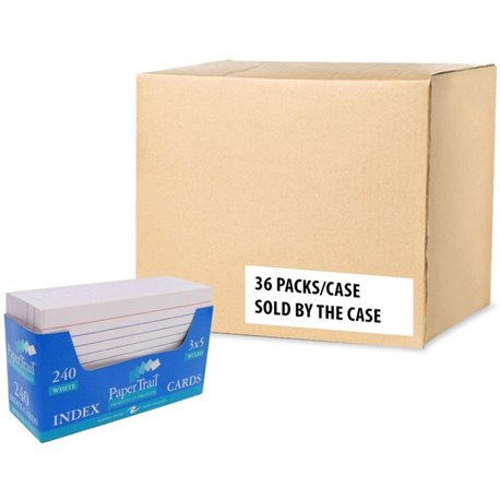 Roaring Spring PaperTrail Ruled Index Cards (240 Count) with Tray - 240 Sheets - 480 Pages - Printed - Front Ruling Surface - 43