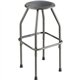 Safco Adjustable Height Diesel Stool Trolley - Polyurethane Seat - Powder Coated Steel Frame - Four-legged Base - Pewter - 1 Eac