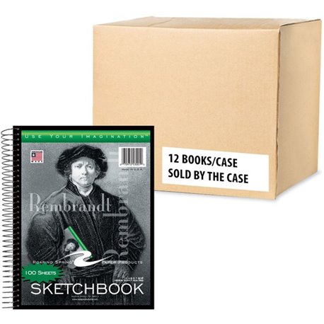 Roaring Spring Rembrandt SketchBook - 100 Sheets - 200 Pages - Plain - Twin Wirebound - 20 lb Basis Weight - 75 g/m&178 Grammage