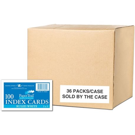 Roaring Spring PaperTrail Ruled Index Cards - 100 Sheets - 200 Pages - Printed - Front Ruling Surface - 43 lb Basis Weight - 160