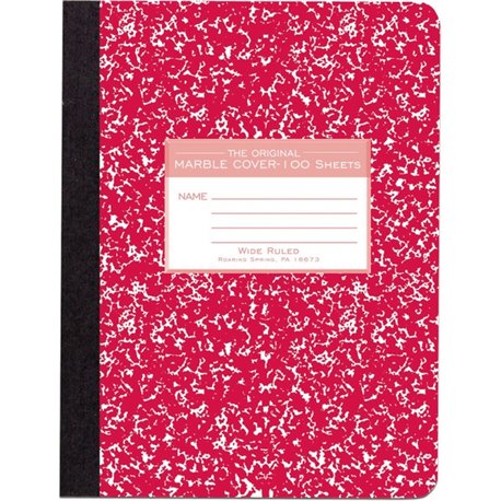 Roaring Spring Wide Ruled Hard Cover Composition Book - 100 Sheets - 200 Pages - Printed - Sewn/Tapebound - Both Side Ruling Sur