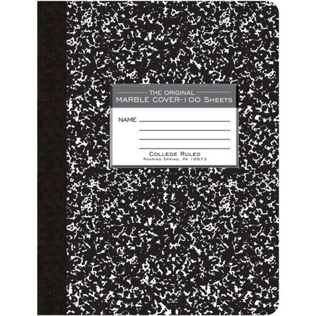 Roaring Spring College Ruled Hard Cover Composition Book - 100 Sheets - 200 Pages - Printed - Sewn/Tapebound - Both Side Ruling 