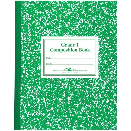 Roaring Spring Grade School Ruled Marble Flexible Cover Composition Book - 50 Sheets - 100 Pages - Printed - Sewn/Tapebound - Bo