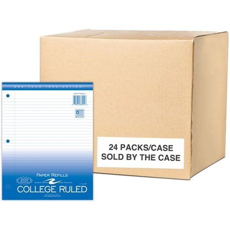 Roaring Spring College Ruled Filler Paper - 200 Sheets - 400 Pages - Printed - Both Side Ruling Surface - Red Margin - 3 Hole(s)