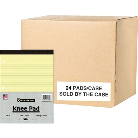 Roaring Spring Xtra Stiff Back Knee Pad Writing Pad - 100 Sheets - 200 Pages - Printed - Stapled/Tapebound - Both Side Ruling Su