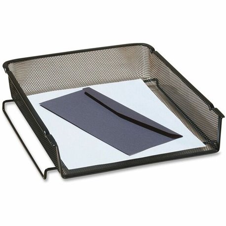 Rolodex Mesh Front Load Letter Trays - 2.8" Height x 13" Width11.3" Length - Front Loading, Stackable, Durable - Black - Steel M