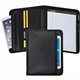 Samsill Letter Pad Folio - 8 1/2" x 11" - 6 Exterior, Internal Pocket(s) - Vinyl, Polyvinyl Chloride (PVC) - Black - 1 Each