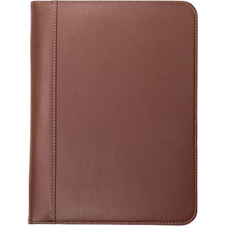 Samsill Letter Pad Folio - 8 1/2" x 11" - Leather - Tan - 1 Each