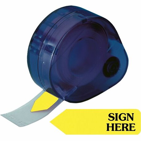 Redi-Tag Sign Here Removable Flags In Dispenser - 120 x Yellow - 1 7/8" x 9/16" - Arrow - "SIGN HERE" - Yellow - Removable, Self