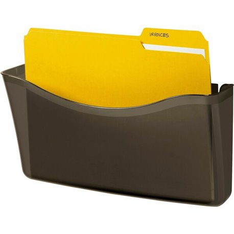 Rubbermaid Magnetic Wall File - 6.6" Height x 13.8" Width x 3" Depth - Unbreakable - Smoke - Plastic - 1 Each