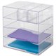 Rubbermaid Optimizer 4-Way Organizer with Drawers - 5 Compartment(s) - 10" Height x 13.3" Width x 13.3" DepthDesktop - Clear - P