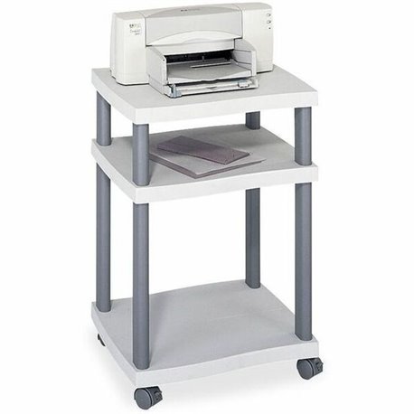 Safco Economy Desk Side Printer/Fax Stand - 100 lb Load Capacity - 2 x Shelf(ves) - 29.3" Height x 20" Width x 17.5" Depth - Flo