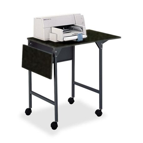 Safco Drop Leaves Machine Stand - 150 lb Load Capacity - 26.9" Height x 36" Width x 18" Depth - Floor - Laminate - Steel - Black