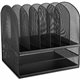 Safco Onyx 2 Horizontal/6 Upright Desk Organizer - 8 Compartment(s) - 13" Height x 13.3" Width x 11.5" DepthDesktop - Black - St