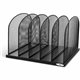 Safco Mesh Desk Organizers - 5 Compartment(s) - 2" - 8.3" Height x 12.5" Width x 11.3" DepthDesktop - Powder Coated - Black - St