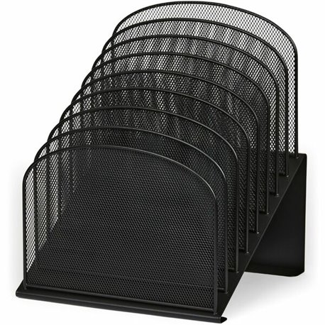 Safco Onyx Wire Mesh Desktop Organizer - 8 Compartment(s) - 1" - 14" Height x 11.8" Width x 10.8" DepthDesktop - Powder Coated -