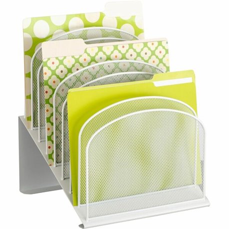 Safco Onyx Wire Mesh Desktop Organizer - 8 Tier(s) - 1" - 14" Height x 11.8" Width x 10.8" DepthDesktop - White - Steel - 1 Each