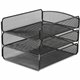 Safco Onyx Letter Tray - 8" Height x 9.3" Width x 11.8" DepthDesktop - Stackable, Sturdy - Powder Coated - Black - Steel - 1 Eac