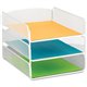 Safco Onyx Letter Tray - 3 Compartment(s) - 3 Tier(s) - 8" Height x 9.3" Width x 11.8" DepthDesktop - White - Steel - 1 Each