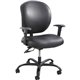 Safco Alday 24/7 Task Chair - Black Polyester Seat - Black Vinyl Back - 5-star Base - Black - 1 Each