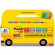 Post-it Super Sticky Notes Bus Cabinet Pack - 3" x 3" - Square - 70 Sheets per Pad - Iris, Electric Blue, Evergreen, Yellow, Can