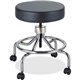 Safco Low Base Screw Lift Lab Stool - Black Vinyl Seat - Black - 1 Each