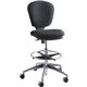 Safco Metro Extended Height Chair - Black Acrylic Seat - 5-star Base - 1 Each