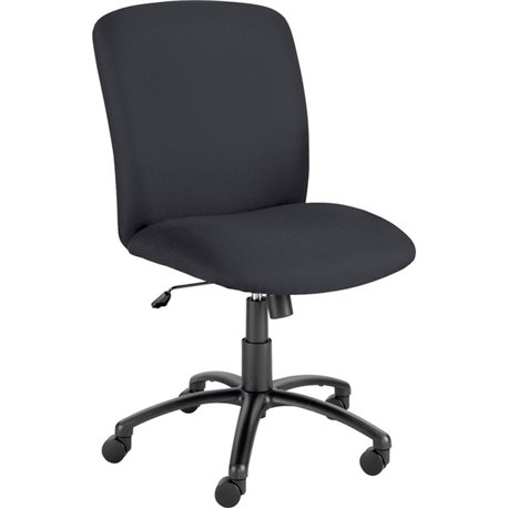 Safco Big & Tall Executive High-Back Chair - Black Foam, Polyester Seat - Polyester Back - Black Steel Frame - 5-star Base - Bla