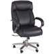 Safco Big & Tall Leather High-Back Task Chair - Black Bonded Leather Seat - High Back - Armrest - 1 Each