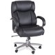 Safco Big & Tall Mid-Back Task Chair - Black Bonded Leather Seat - Mid Back - Armrest - 1 Each