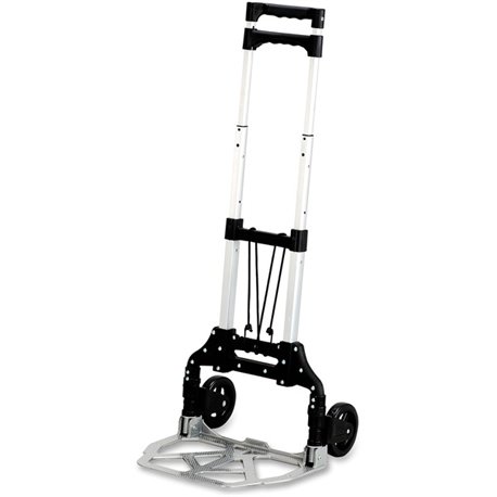 Safco Stow-Away Hand Truck - Telescopic Handle - 110 lb Capacity - 4 Casters - 5" Caster Size - Aluminum - x 16.3" Width x 25" D