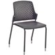 Safco Next Stack Chair - Black Polypropylene Seat - Black Polypropylene Back - Tubular Steel Frame - Four-legged Base - 4 / Cart