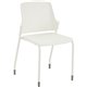 Safco Next Stack Chair - White Polypropylene Seat - White Polypropylene Back - Tubular Steel Frame - Four-legged Base - 4 / Cart