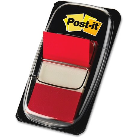 Post-it Red Flag Value Pack - 600 x Red - 1" x 1 3/4" - Rectangle - Unruled - Red - Removable, Writable - 12 / Box