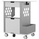 Focal Rolling Storage Cart - 2 Drawer - 5 Casters - Steel, Metal, Melamine - x 28" Width x 20" Depth x 33.5" Height - Silver Fra