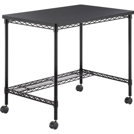 Safco Mobile Wire Desk - For - Table TopMelamine, Black Top x 35.75" Table Top Width x 24" Table Top Depth - 30.75" Height - Ass