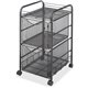 Safco Onyx Double Mesh Mobile File Cart - 2 Shelf - 2 Drawer - 4 Casters - 1.50" Caster Size - x 15.8" Width x 17" Depth x 27" H