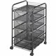 Safco Onyx Double Mesh Mobile File Cart - 2 Shelf - 4 Drawer - 4 Casters - 1.50" Caster Size - x 15.8" Width x 17" Depth x 27" H