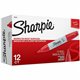 Sharpie Large Barrel Permanent Markers - Wide Marker Point - Chisel Marker Point Style - Red Alcohol Based Ink - 12 / Dozen