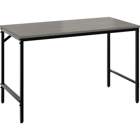 Safco Simple Study Desk - For - Table TopSterling Ash Rectangle, Laminated Top - Black Powder Coat Four Leg Base - 4 Legs x 45.5