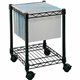 Safco Compact Mobile File Cart - 1 Shelf - 4 Casters - Steel - x 15.5" Width x 14" Depth x 19.5" Height - Black - 1 Each