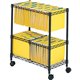 Safco 2-Tier Rolling File Cart - 300 lb Capacity - 4 Casters - Steel - x 25.8" Width x 14" Depth x 29.8" Height - Black - 1 Each