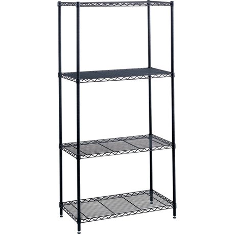 Safco Industrial Wire Shelving - 48" x 18" x 72" - 4 x Shelf(ves) - 1250 lb Load Capacity - Leveling Glide, Dust Proof, Adjustab