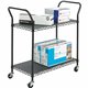 Safco Wire Utility Cart - 2 Shelf - 400 lb Capacity - 4 Casters - 3" Caster Size - Plastic - x 43.8" Width x 19.3" Depth x 41" H